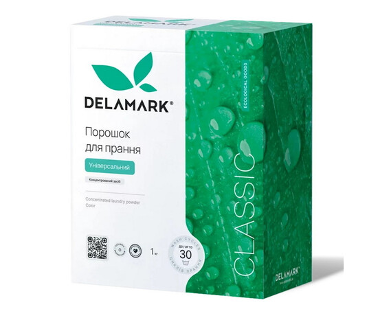 Зображення 2 Концентрований безфосфатний пральний порошок Delamark Universal, 1 кг (4820152330048), Об'єм (мл, г): 1000