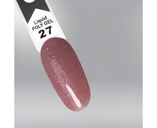 Изображение 3 Полигель OXXI Professional Liquid Poly Gel 27 темно-бежевый с шимером, 10 мл, Объем (мл, г): 10, Цвет: 27