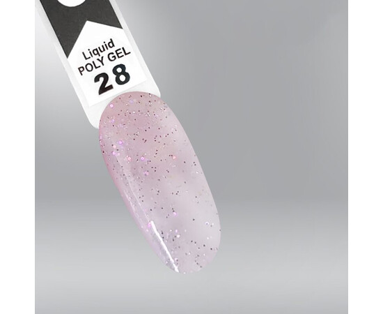 Изображение 3 Полигель OXXI Professional Liquid Poly Gel 28 молочный с розовым шимером, 10 мл, Объем (мл, г): 10, Цвет: 28