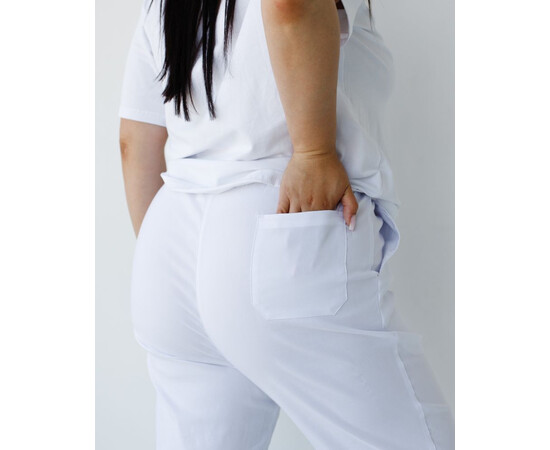 Зображення 4 Медичні штани жіночі джогери стрейч білі +SIZE р. 58, "БІЛИЙ ХАЛАТ" 503-324-730, Розмір: 58, Цвет: білий