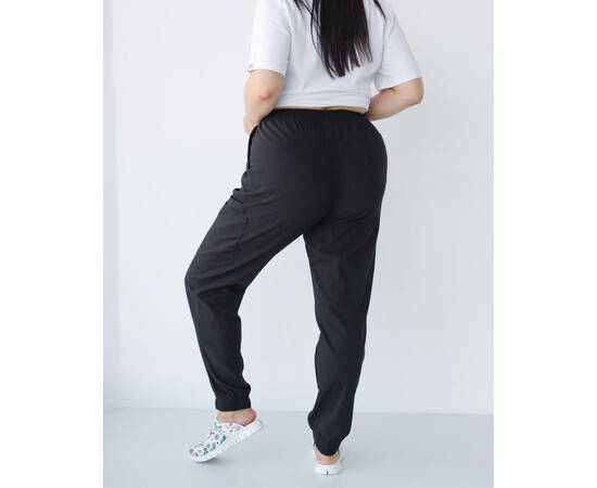 Зображення 2 Медичні штани жіночі джогери стрейч чорні +SIZE р. 60, "БІЛИЙ ХАЛАТ" 503-321-730, Розмір: 60, Цвет: чорний