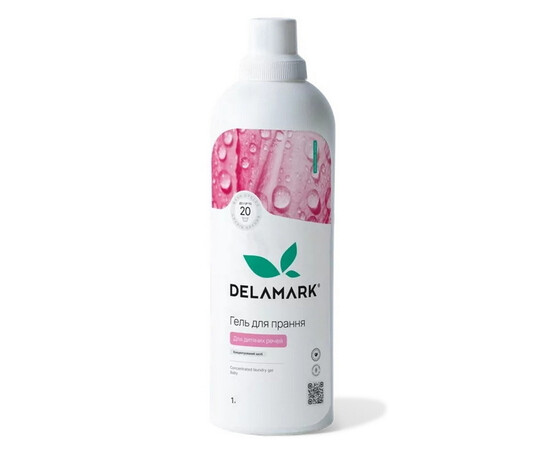 Зображення 2 Рідкий концентрований безфосфатний засіб для прання Delamark Baby, 1 л (4820152330178)