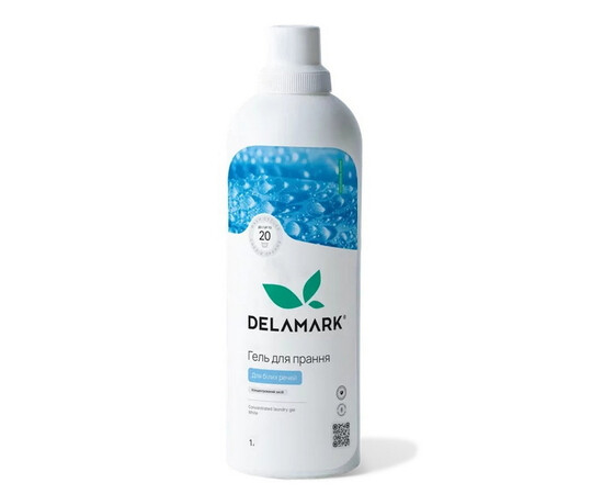 Изображение 2 Жидкое концентрированное бесфосфатное средство для стирки Delamark White, 1 л (4820152330192)