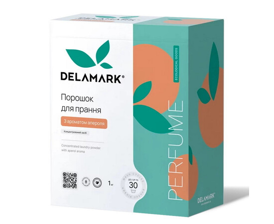 Зображення 2 Універсальний концентрований пральний порошок Delamark з ароматом аперолю, 1 кг (4820152332509)