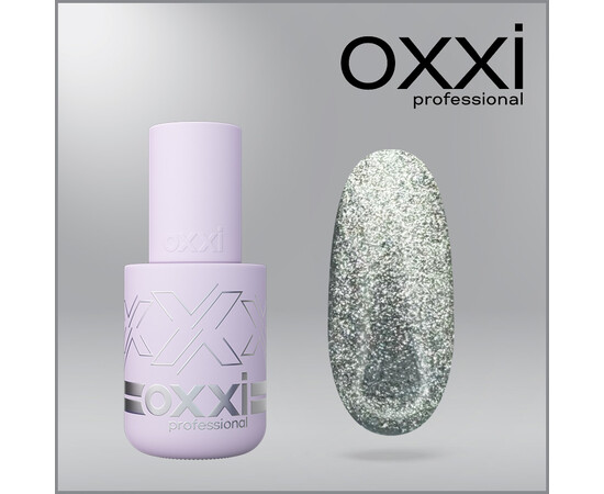 Изображение 5 Гель-лак Oxxi Brillant Cat 02 серебристый с блестками, 10 мл, Объем (мл, г): 10, Цвет: 02