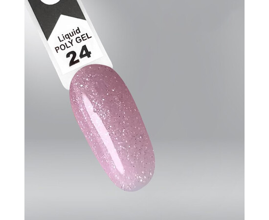 Изображение 3 Полигель OXXI Professional Liquid Poly Gel 24 нежно-розовый с шимерами, 15 мл, Объем (мл, г): 15, Цвет: 24