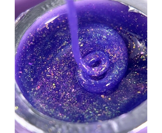 Изображение 2 Моделирующий гель Oxxi Builder Gel Bogema 08 синий с голографическими блестками, 15 мл, Объем (мл, г): 15, Цвет: 08