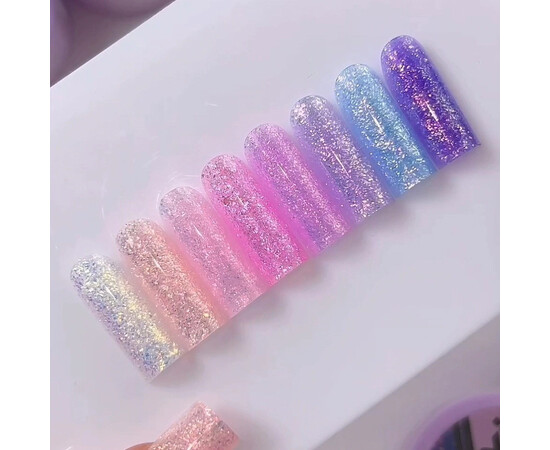 Изображение 3 Моделирующий гель Oxxi Builder Gel Bogema 03 розовый с голографическими блестками, 15 мл, Объем (мл, г): 15, Цвет: 03