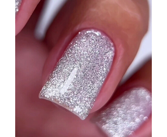 Изображение 3 Гель-лак Oxxi Brillant Cat 02 серебристый с блестками, 10 мл, Объем (мл, г): 10, Цвет: 02