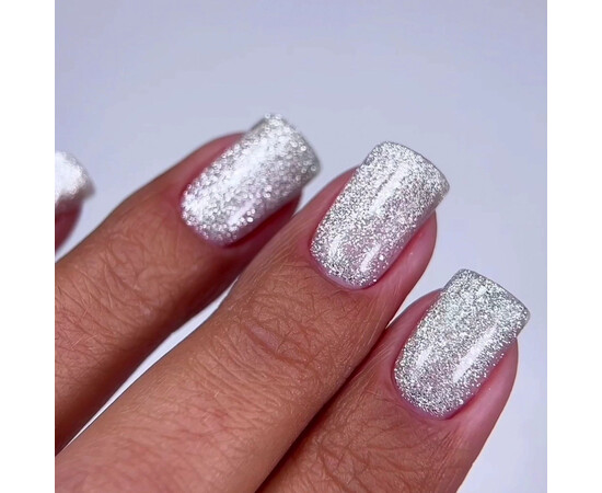 Изображение 4 Гель-лак Oxxi Brillant Cat 02 серебристый с блестками, 10 мл, Объем (мл, г): 10, Цвет: 02