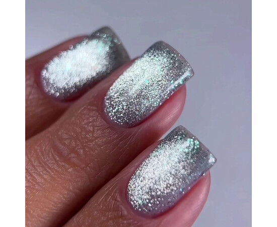 Изображение 4 Гель-лак Oxxi Brillant Cat 04 бирюзовый с блестками, 10 мл, Объем (мл, г): 10, Цвет: 04