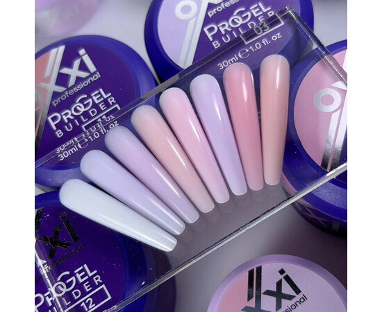 Зображення 4 Моделюючий гель Oxxi Builder ProGel 19 молочний з блискітками, 30 мл, Об'єм (мл, г): 30, Колір: 19