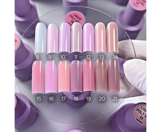 Изображение 5 Полигель OXXI Professional Liquid Poly Gel 12 лиловый, 15 мл, Объем (мл, г): 15, Цвет: 12