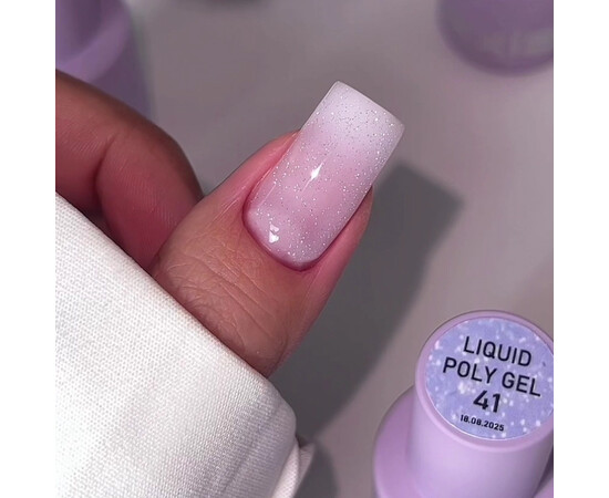 Зображення 3 Полігель OXXI Professional Liquid Poly Gel 41 молочно-сірий світловідбивний, 15 мл, Об'єм (мл, г): 15, Колір: 41