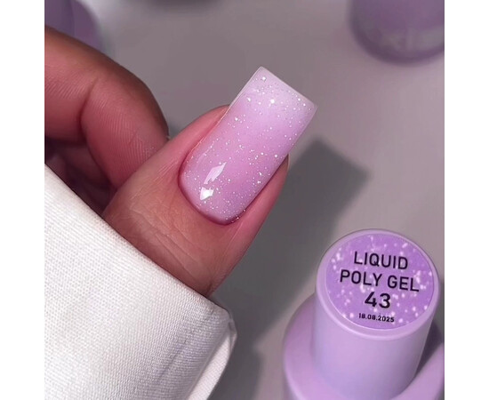 Изображение 2 Полигель OXXI Professional Liquid Poly Gel 43 сиреневый светоотражающий, 15 мл, Объем (мл, г): 15, Цвет: 43