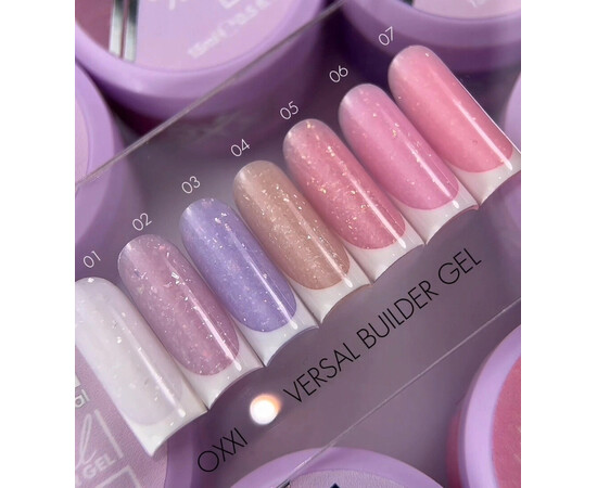 Зображення 5 Моделюючий гель Oxxi Builder Gel Versal 06 яскраво-рожевий з поталлю, 15 мл, Об'єм (мл, г): 15, Колір: 06