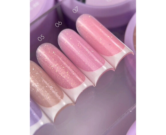 Зображення 4 Моделюючий гель Oxxi Builder Gel Versal 07 рожево-персиковий з поталлю, 30 мл, Об'єм (мл, г): 30, Колір: 07