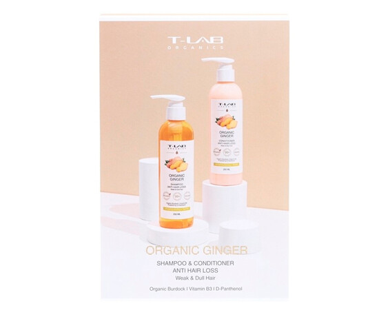 Зображення 2 Набір для ослабленного волосся T-Lab Professional Organic Ginger Shampoo and Mask set, 250+250 мл