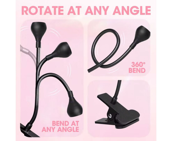 Изображение 2 Лампа для маникюра на UV/LED прищепке Lamp 3 Вт, черная