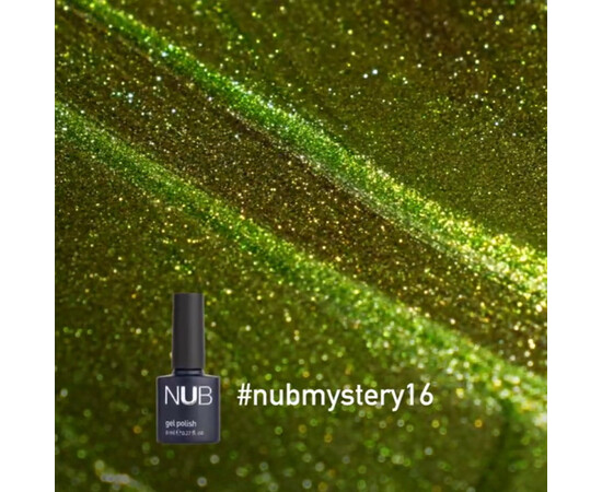 Изображение 2 Гель-лак NUB Mystery 9D 16 Jade магнитный золотисто-оливковый, 8 мл, Объем (мл, г): 8, Цвет: 016