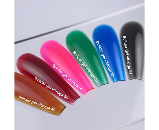 Изображение 7 NailsOfTheDay Builder Gel 50 vitrage красный витражный гель для наращивания ногтей, 15 мл, Объем (мл, г): 15, Цвет: 50