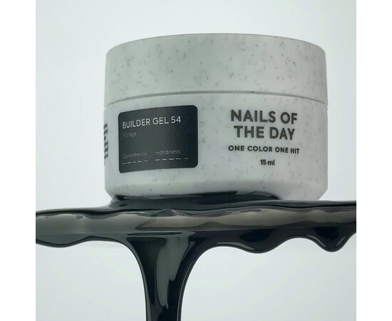 Изображение 3 NailsOfTheDay Builder Gel 54 vitrage черный витражный гель для наращивания ногтей, 15 мл, Объем (мл, г): 15, Цвет: 54