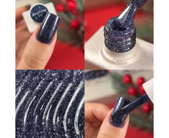 Зображення 5 NailsOfTheDay Gel Polish Aviation синьо-сірий світловідбиваючий гель–лак для нігтів, 10 мл, Об'єм (мл, г): 10, Колір: Aviation