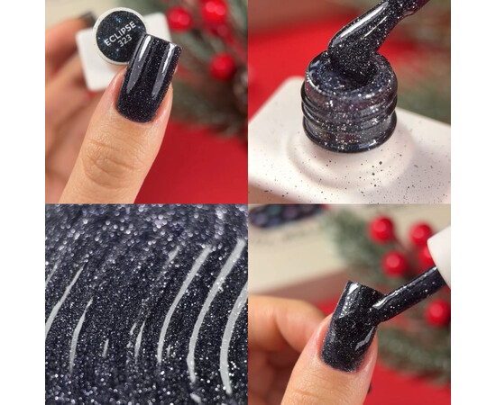 Зображення 5 NailsOfTheDay Gel Polish Eclipse чорно-синій світловідбиваючий гель–лак для нігтів, 10 мл, Об'єм (мл, г): 10, Колір: Eclipse