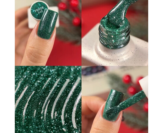 Изображение 5 NailsOfTheDay Gel Polish Verde зеленый светоотражающий гель-лак для ногтей, 10 мл, Объем (мл, г): 10, Цвет: Verde