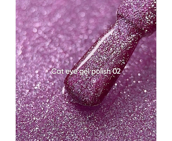 Изображение 2 NailsOfTheDay Gel Polish Cat Eye 02 розовый гель-лак кошачий глаз с мелкой талью с легким светоотражающим эффектом, перекрывающийся в один слой, 6 мл, Объем (мл, г): 6, Цвет: 02