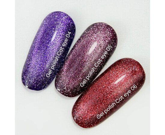 Изображение 3 NailsOfTheDay Gel Polish Cat Eye 06 красный гель-лак кошачий глаз с мелкой талью с легким светоотражающим эффектом, перекрывающийся в один слой, 6 мл, Объем (мл, г): 6, Цвет: 06