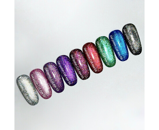 Изображение 7 NailsOfTheDay Gel Polish Cat Eye 07 зеленый гель-лак кошачий глаз с мелкой талью с легким светоотражающим эффектом, перекрывающийся в один слой, 6 мл, Объем (мл, г): 6, Цвет: 07