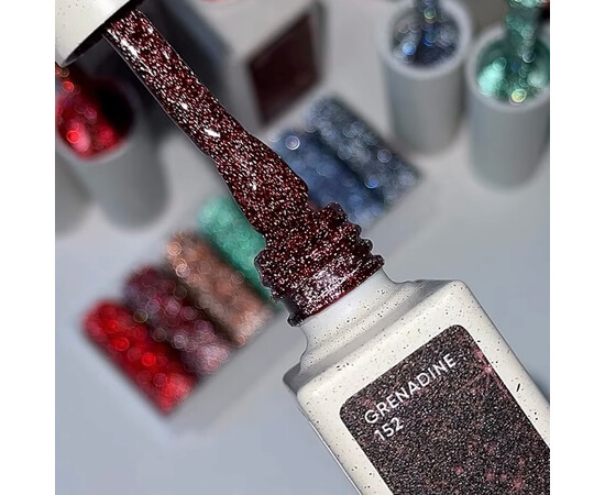 Изображение 3 Nails Of The Night Cocktails gel Grenadine – бордовый светоотражающий гель-лак для ногтей, 10 мл, Объем (мл, г): 10, Цвет: Grenadine