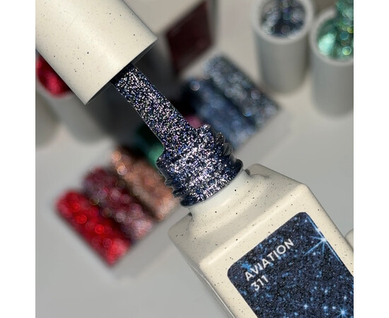 Зображення 4 NailsOfTheDay Gel Polish Aviation синьо-сірий світловідбиваючий гель–лак для нігтів, 10 мл, Об'єм (мл, г): 10, Колір: Aviation
