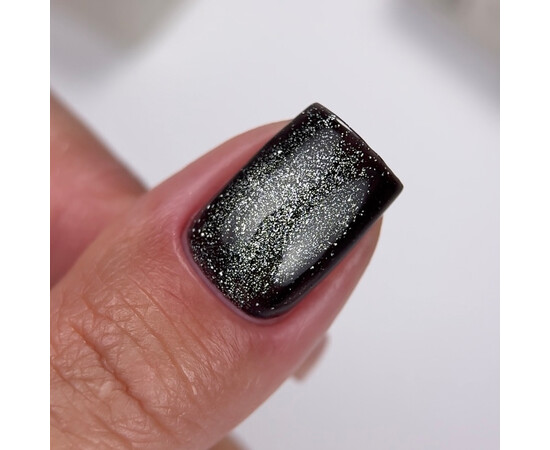 Зображення 4 NailsOfTheDay Gel Polish Cat Eye 09 чорний гель-лак котяче око з дрібною поталлю із легким світловідбиваючим ефектом, що перекривається в один шар, 6 мл, Об'єм (мл, г): 6, Колір: 09