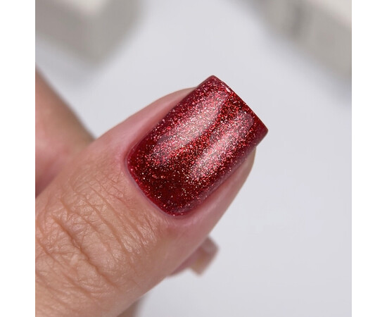 Изображение 4 NailsOfTheDay Gel Polish Cat Eye 06 красный гель-лак кошачий глаз с мелкой талью с легким светоотражающим эффектом, перекрывающийся в один слой, 6 мл, Объем (мл, г): 6, Цвет: 06