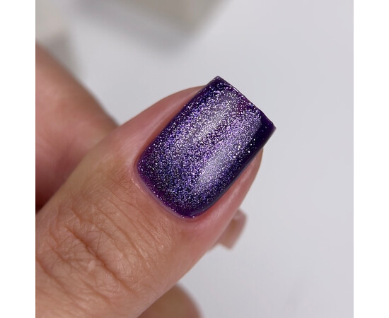 Зображення 4 NailsOfTheDay Gel Polish Cat Eye 04 темно-фіолетовий гель-лак котяче око з дрібною поталлю із легким світловідбиваючим ефектом, що перекривається в один шар, 6 мл, Об'єм (мл, г): 6, Колір: 04