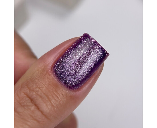 Зображення 4 NailsOfTheDay Gel Polish Cat Eye 03 ліловий гель-лак котяче око з дрібною поталлю із легким світловідбиваючим ефектом, що перекривається в один шар, 6 мл, Об'єм (мл, г): 6, Колір: 03