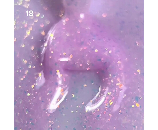 Изображение 2 Жидкий полигель Luxton Liquid Poly Gel 18 лиловый с блестками и талью, 10 мл, Объем (мл, г): 10, Цвет: 18