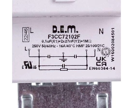 Зображення 2 Мережевий фільтр F3CC72102F для пральної машини Indesit C00143383