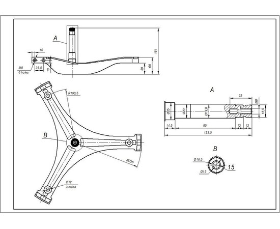 Изображение 5 Крестовина барабана для стиральной машины Атлант 730136201500 L=125mm