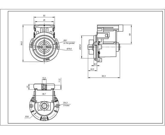 Зображення 6 Помпа (насос) для пральної машини Indesit C00283277 LEILI 35 Вт BPX2-285L (контакти спарені ззаду, на 3 саморізи)