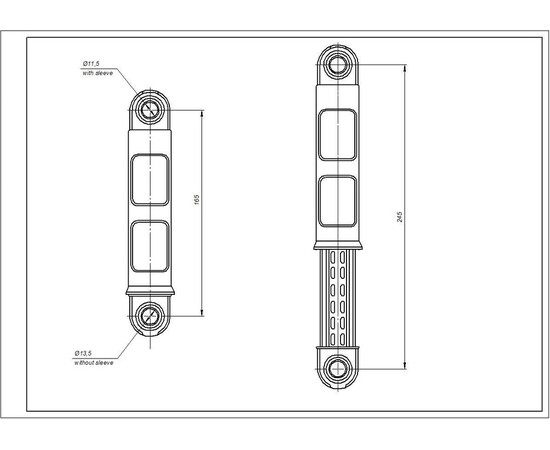 Зображення 4 Амортизатор бака для пральної машини Electrolux 3794303010 80N L=165-245mm D отвору=11mm