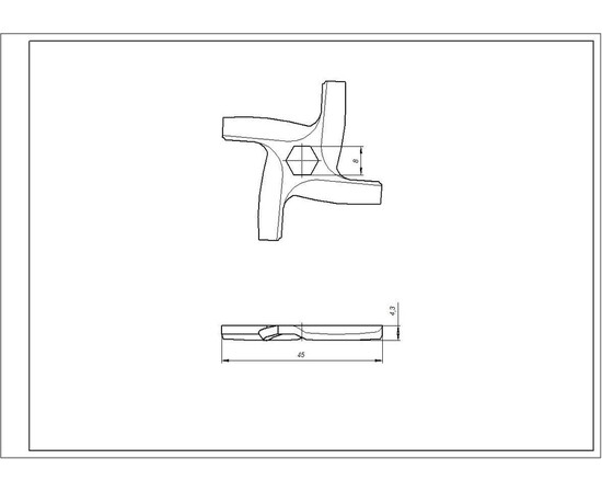 Зображення 4 Ніж для м'ясорубки Moulinex SS-192595 D=45mm s=4.5mm Отвір: шестигранний, круглий