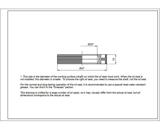 Зображення 4 Сальник для пральної машини Ariston C00002592 WLK 25*47*10