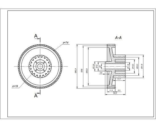 Зображення 6 Шестерня мала для м'ясорубки Zelmer \ Bosch 187.0003 00793635