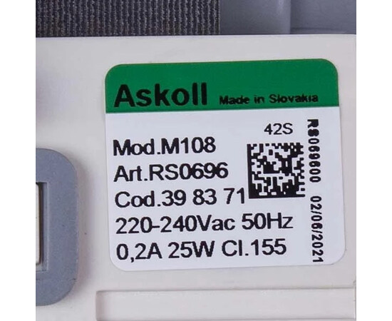 Зображення 6 Помпа (насос) для пральної машини Gorenje 398371 292050 Askoll 25 Вт M108 (контакти спарені ззаду, на 3 саморізи)