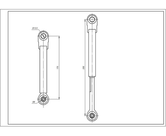 Зображення 5 Амортизатор бака для пральної машини Bosch 00673541 з дюбелем (2 шт.) L=170-250mm D отвору=8/14mm
