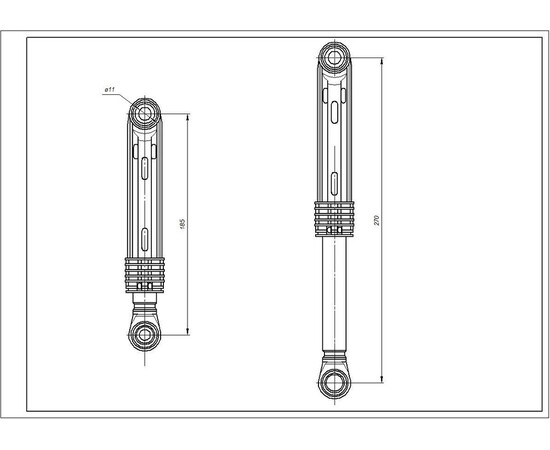 Изображение 4 Амортизатор бака для стиральной машины Samsung DC66-00421A AKS 80N L=185-270mm D отверстия=11mm