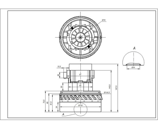 Зображення 5 Двигун для мийного пилососа Samsung DJ31-00114A 061300447 Ametek D=143/78 mm H=73/168 mm 1600 W